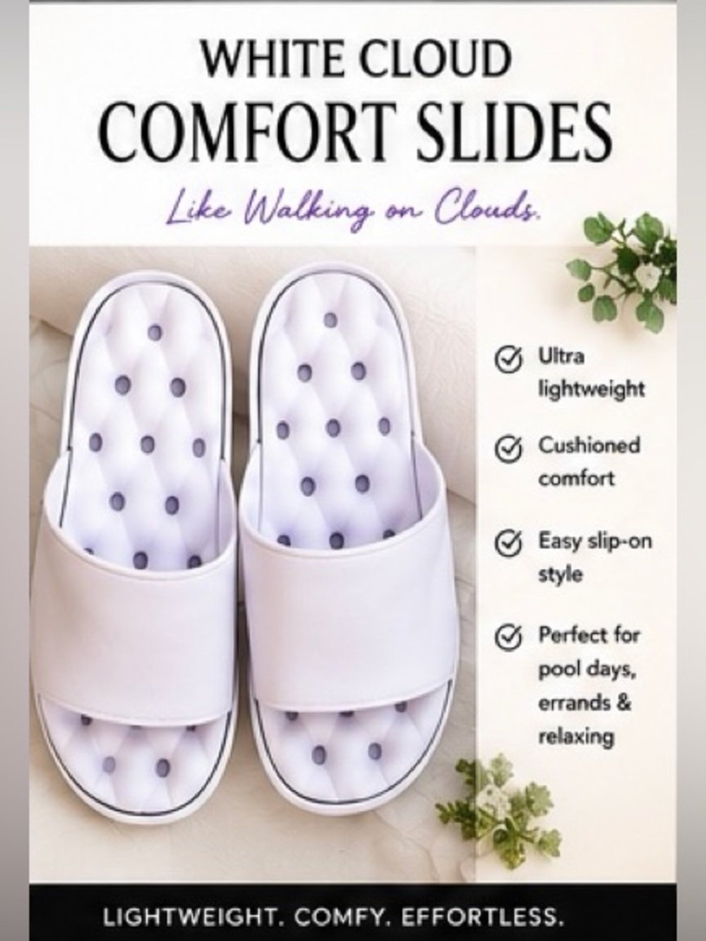 Light Lilac Slide Sandals